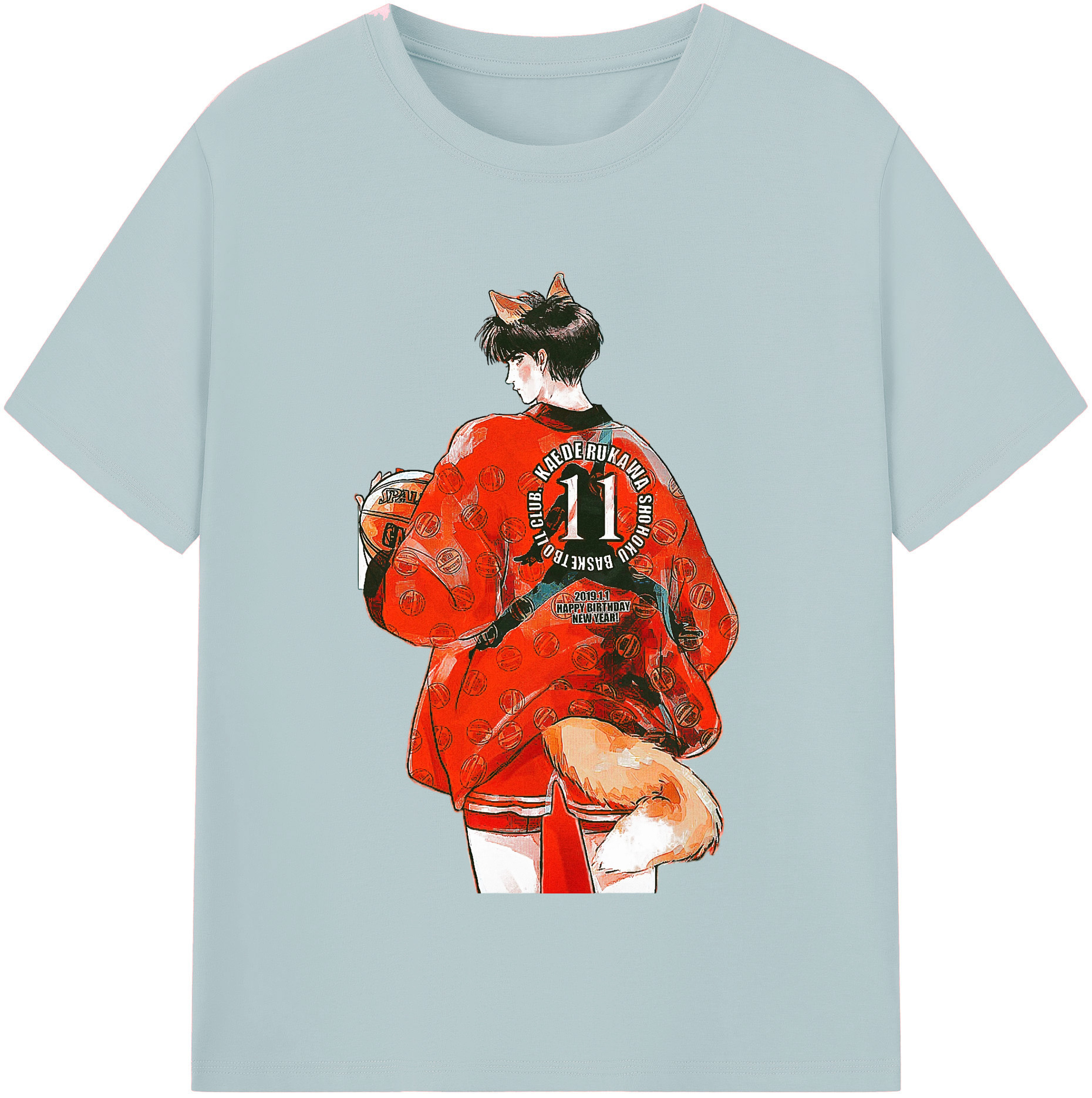 SLAM DUNK／スラムダンク 綿100％半袖Tシャツ（フロントプリント）
